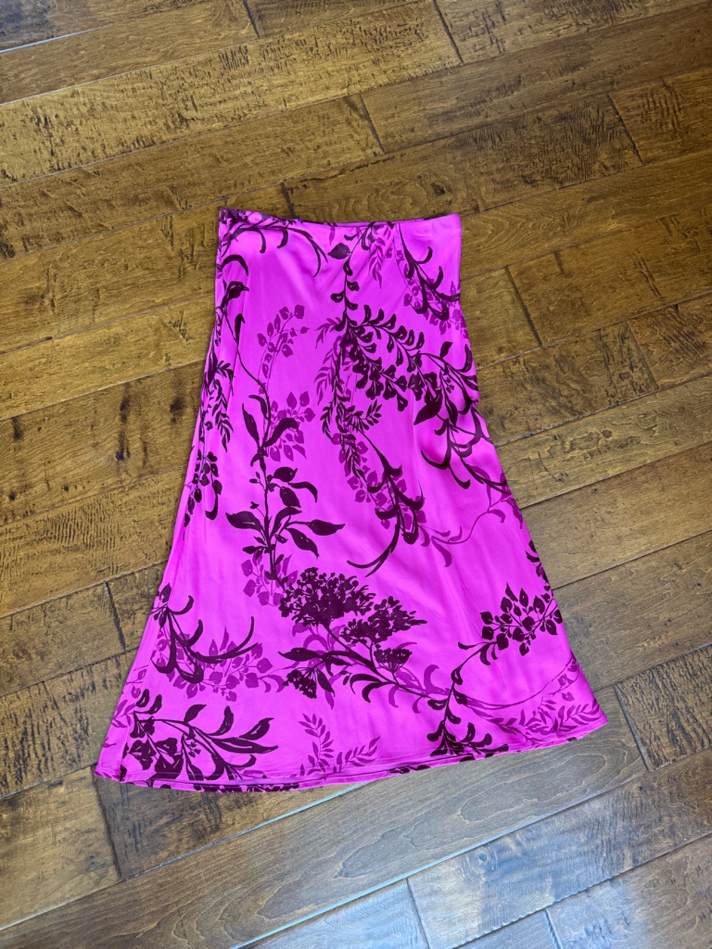 Anthropologie Bright Magenta Floral Dress Skirt